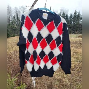 "Diamond Patterned 💎 Pullover" Vintage 1980s Sweater